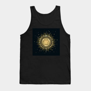 Sun in the Sky Mystic Illustration isolated on black Tank Top